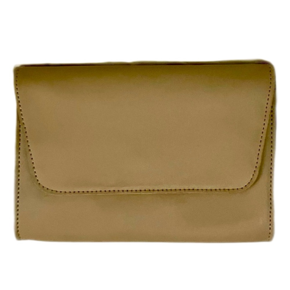 OCTOBER JAIPUR Vegan Leather Envelope Clutch NATURAL BEIGE NWT
